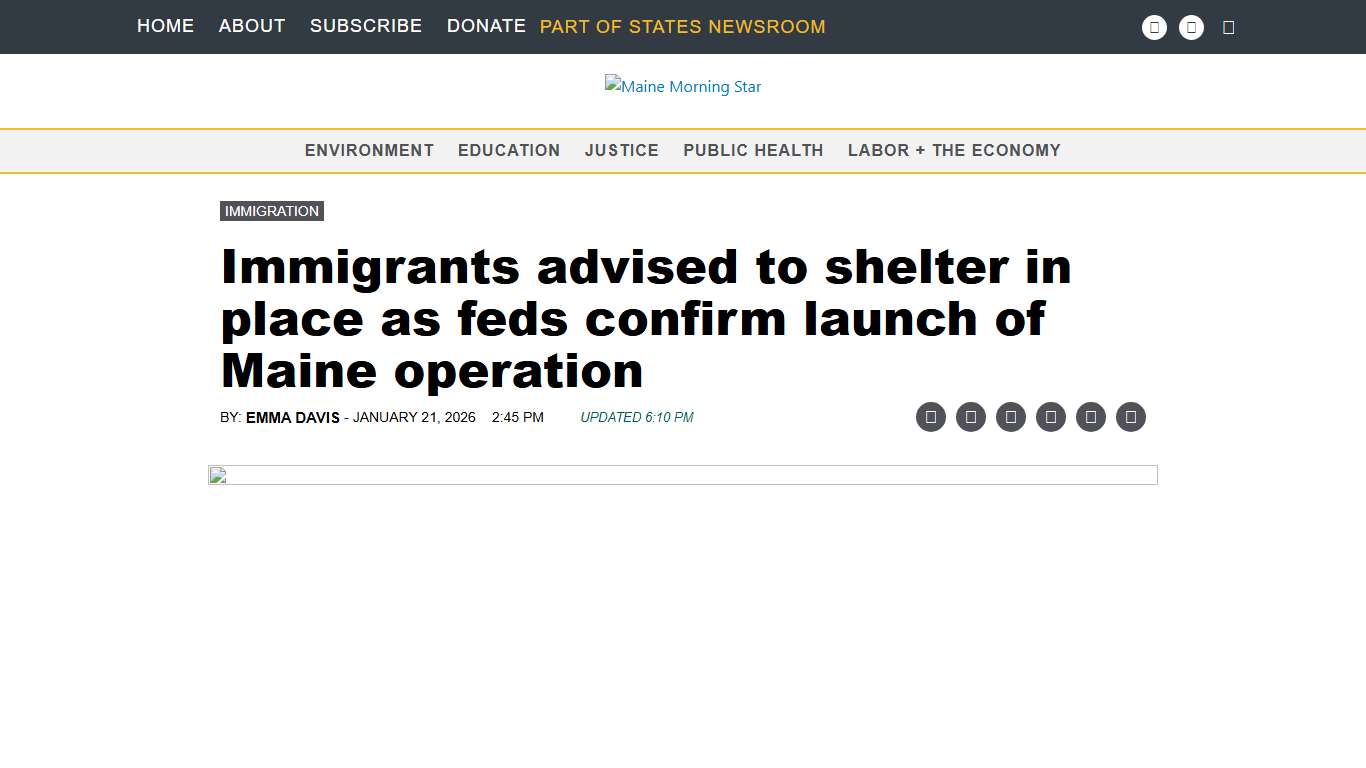 Immigrants advised to shelter in place as feds confirm launch of Maine operation • Maine Morning Star