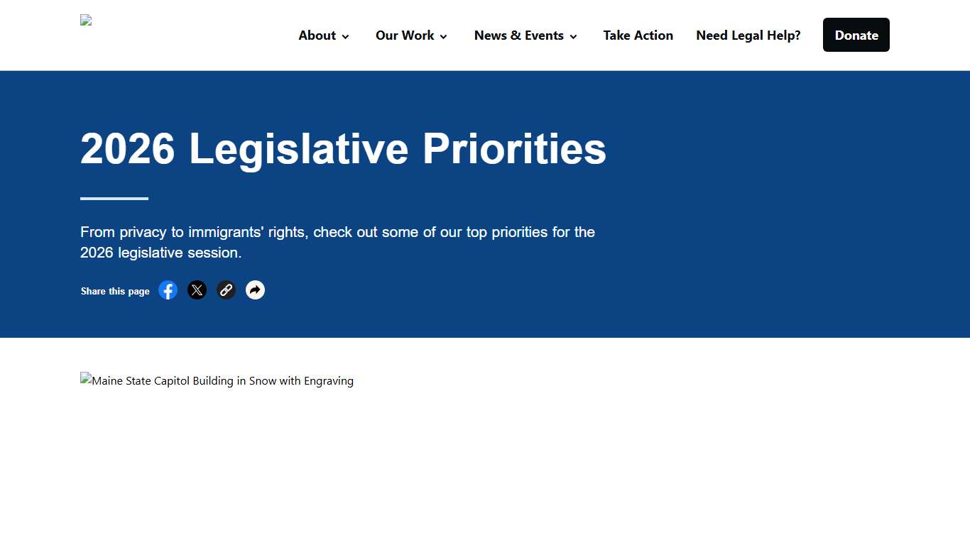 2026 Legislative Priorities - ACLU of Maine